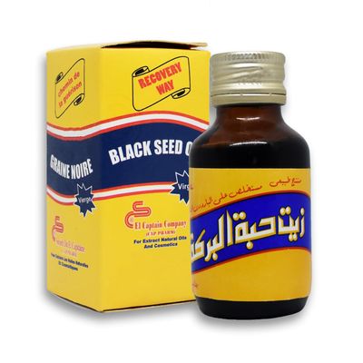 bonballoon El Captain Black Oil Pure Cold Pressed ElCaptain Al Captain Pure Natural Raw Nigella Egypt Egyptian Herbal Herbs Halal (2.11 oz / 60 ml)     