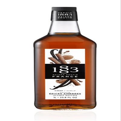 1883 Warm Spices Syrup for Coffee and Drinks - Made in France, 1 Liter Glass Bottle