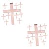 ABOOFAN 2sets Acrylic Cross Cake Decor Baptism Cupcake Topper Rose Gold Mirror First Communion Wedding Birthday Party Decorations 10pcs*2 view 1