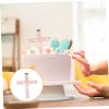 ABOOFAN 2sets Acrylic Cross Cake Decor Baptism Cupcake Topper Rose Gold Mirror First Communion Wedding Birthday Party Decorations 10pcs*2 view 3