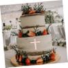 ABOOFAN 2sets Acrylic Cross Cake Decor Baptism Cupcake Topper Rose Gold Mirror First Communion Wedding Birthday Party Decorations 10pcs*2 view 4