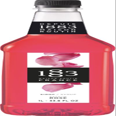 1883 Rose Syrup for Drinks, Made in France, 1 Liter Plastic Bottle