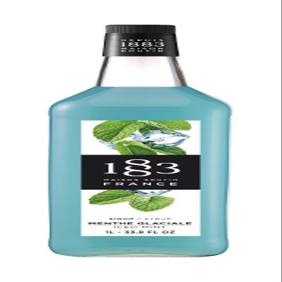 1883 Iced Mint Syrup for Drinks, Made in France, 1 Liter Glass Bottle
