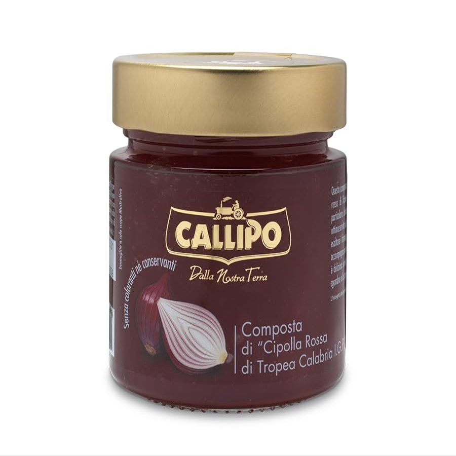 Callipo IGP Red Tropea Onions Jam Spread 10.58oz | Calabrian Sweet Tropea Onions Marmalade Ideal With Cheese, Charcuterie, Roasted Meats, Burgers and Sandwiches | 10.58oz (300g) (Pack of 3)