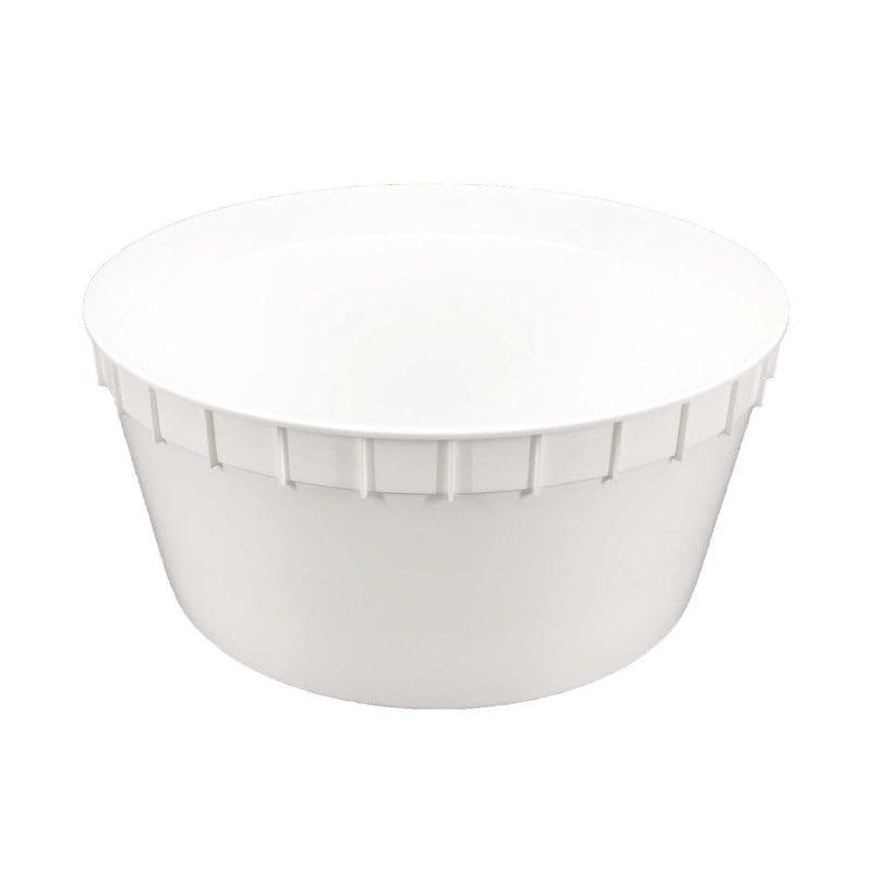 UNIQ 10-Count 1.5 Gallon (192 oz) Plastic Ice Cream Tubs White Color| Without Lid, Food Grade | Frozen Dessert Supplies