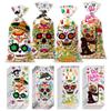 Hying 100PCS Day of the Dead Cellophane Bags for Candy Cookie, Dia de Los Muertos Sugar Skull Candy Bags with Twist-Ties Calavera Skull Treat Goody Bags for Mexican Halloween Party Favors Supplies view 1