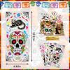 Hying 100PCS Day of the Dead Cellophane Bags for Candy Cookie, Dia de Los Muertos Sugar Skull Candy Bags with Twist-Ties Calavera Skull Treat Goody Bags for Mexican Halloween Party Favors Supplies view 2