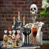 Hying 100PCS Day of the Dead Cellophane Bags for Candy Cookie, Dia de Los Muertos Sugar Skull Candy Bags with Twist-Ties Calavera Skull Treat Goody Bags for Mexican Halloween Party Favors Supplies view 3
