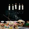 Hying 100PCS Day of the Dead Cellophane Bags for Candy Cookie, Dia de Los Muertos Sugar Skull Candy Bags with Twist-Ties Calavera Skull Treat Goody Bags for Mexican Halloween Party Favors Supplies view 4