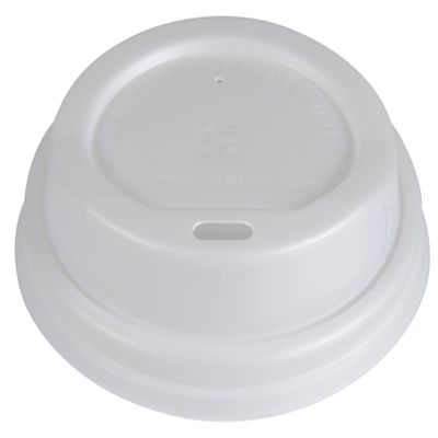Abena Compostable and Biodegradable Dome Coffee Lids: CPLA, White, 3.54" Diameter (9CM) - 100 Count (Cups Sold Separately)
