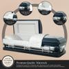 Overnight Caskets - Sterling Steel Funeral Casket Blue with White Interior - Premium 18 Gauge Steel - Fully Appointed Adult Casket - Coffin Featuring Plush Velvet Interior with Pillow/Throw Set view 2