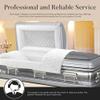 Overnight Caskets - Sterling Steel Funeral Casket Silver with White Interior - Premium 18 Gauge Steel - Fully Appointed Adult Casket - Coffin Featuring Plush Velvet Interior with Pillow/Throw Set view 4