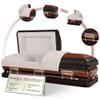 Overnight Caskets - Sterling Steel Funeral Casket Copper with Ivory Interior - Premium 18 Gauge Steel - Fully Appointed Adult Casket - Coffin Featuring Plush Velvet Interior with Pillow/Throw Set view 1