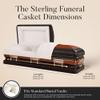 Overnight Caskets - Sterling Steel Funeral Casket Copper with Ivory Interior - Premium 18 Gauge Steel - Fully Appointed Adult Casket - Coffin Featuring Plush Velvet Interior with Pillow/Throw Set view 3