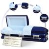 Overnight Caskets - Sterling Steel Funeral Casket Cobalt Blue with Blue Interior - Premium 18 Gauge Steel - Fully Appointed Adult Casket - Coffin Featuring Plush Velvet Interior with Pillow/Throw Set view 1