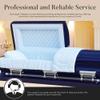 Overnight Caskets - Sterling Steel Funeral Casket Cobalt Blue with Blue Interior - Premium 18 Gauge Steel - Fully Appointed Adult Casket - Coffin Featuring Plush Velvet Interior with Pillow/Throw Set view 4
