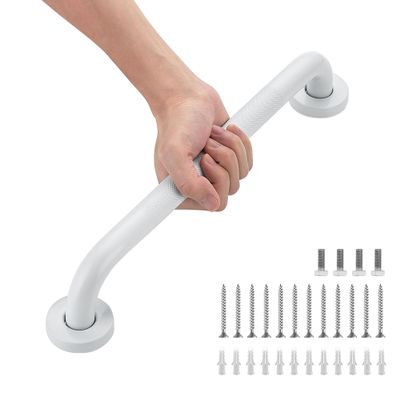 2 Pack Grab Bars for Shower Handle, 32 Inch Anti Slip Shower Grab Bars for Seniors, Stainless Steel Knurled Handicap Grab Bars for Bathroom, Grab Bars for Elderly for Wall(White, 1" Diameter)