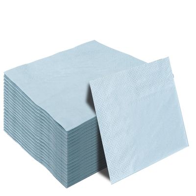50 Pieces 3-ply Baby Blue Cocktail Napkins Beverage Napkins Dessert Napkins Disposable Paper Napkins for Wedding Birthday Party Paper Dinner Napkins