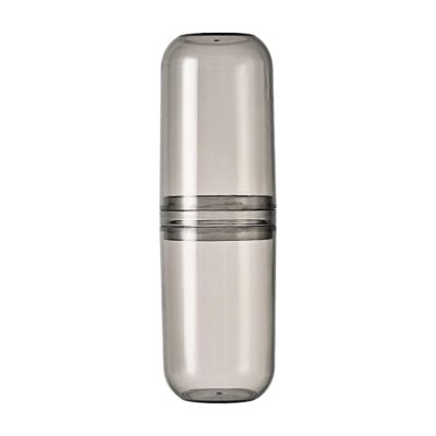 VALINK Travel Toothbrush Cup Case,Toothbrush Holder with Cover, Transparent Toothbrush Holder for Travel Camping Home School Business Trip Bathroom (22x7cm) Grey