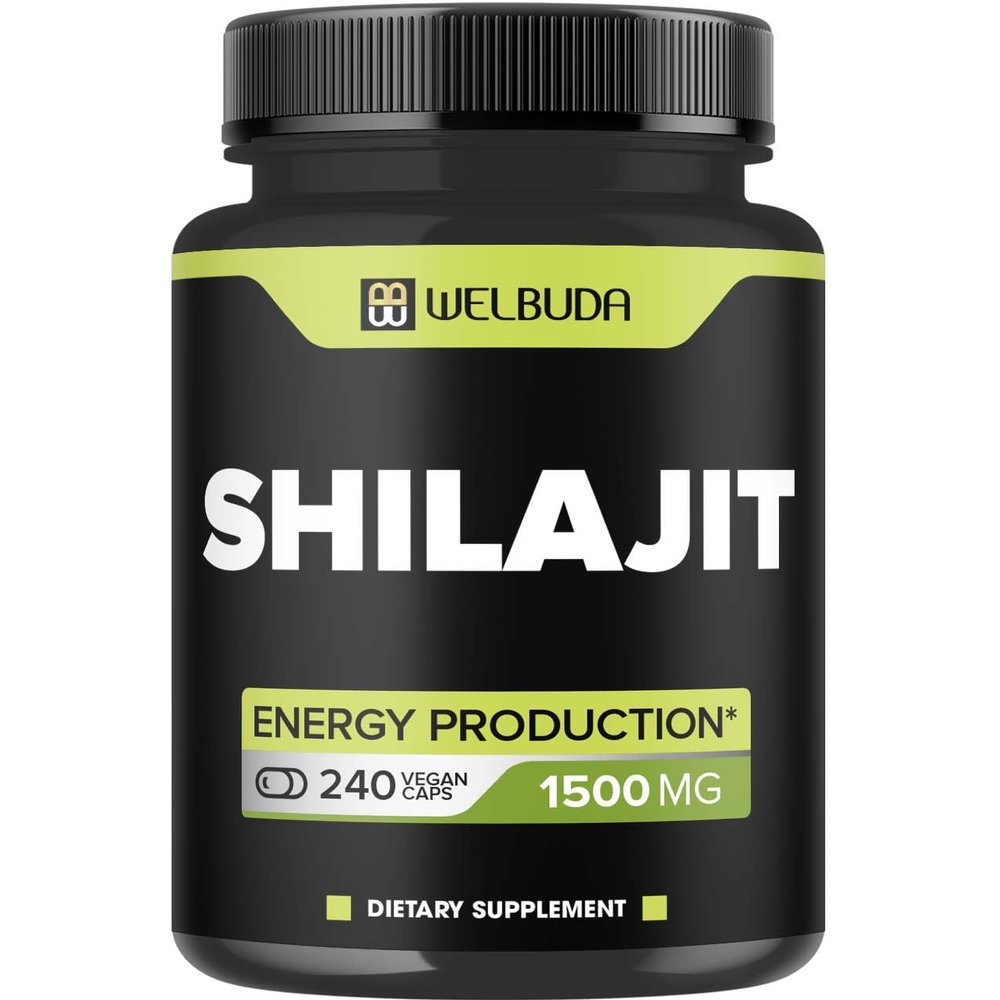 1500mg Shilajit Capsules Extract 5:1 - Immune System, Energy Production, Brain Health & Overall Well-Being Support - 240 Capsules