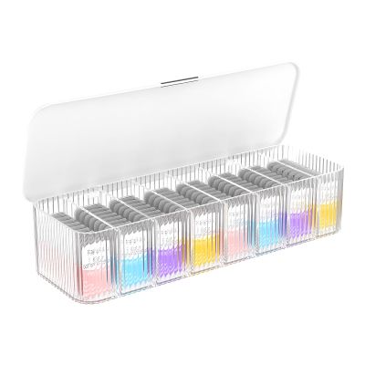 MoKo Cosmetic Contact Lens Storage Organizer Cases with Compartment, Durable Simple Daily Disposable Contact Lenses Case Container Box for All Brands, Clear + White
