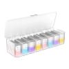 MoKo Cosmetic Contact Lens Storage Organizer Cases with Compartment, Durable Simple Daily Disposable Contact Lenses Case Container Box for All Brands, Clear + White view 1