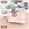 MoKo Cosmetic Contact Lens Storage Organizer Cases with Compartment, Durable Simple Daily Disposable Contact Lenses Case Container Box for All Brands, Clear + White view 2