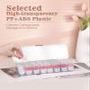 MoKo Cosmetic Contact Lens Storage Organizer Cases with Compartment, Durable Simple Daily Disposable Contact Lenses Case Container Box for All Brands, Clear + White view 3