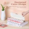 MoKo Cosmetic Contact Lens Storage Organizer Cases with Compartment, Durable Simple Daily Disposable Contact Lenses Case Container Box for All Brands, Clear + White view 4