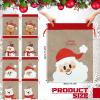 Hosuly 8 Pcs Large Christmas Drawstring Bags Burlap Santa Gift Bags Reusable 15 x 20 Inch Xmas Snowman Cloth Treat Bag for Treat Goodie Wrapping Christmas Holiday Party Favors Supplies(Lovely Style) view 2