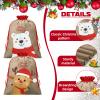 Hosuly 8 Pcs Large Christmas Drawstring Bags Burlap Santa Gift Bags Reusable 15 x 20 Inch Xmas Snowman Cloth Treat Bag for Treat Goodie Wrapping Christmas Holiday Party Favors Supplies(Lovely Style) view 3