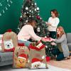 Hosuly 8 Pcs Large Christmas Drawstring Bags Burlap Santa Gift Bags Reusable 15 x 20 Inch Xmas Snowman Cloth Treat Bag for Treat Goodie Wrapping Christmas Holiday Party Favors Supplies(Lovely Style) view 4