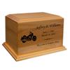 Mainely Urns Motorcycle Diplomat Solid Cherry Hardwood Cremation Urn - Solid Wood Urn for Ashes - Made in The U.S.A. - 210 Cubic Inch Capacity view 1