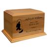 Mainely Urns Fisherman Diplomat Solid Cherry Hardwood Cremation Urn - Solid Wood Urn for Ashes - Made in The U.S.A. - 210 Cubic Inch Capacity view 1