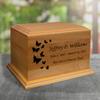 Mainely Urns Butterflies Diplomat Solid Cherry Hardwood Cremation Urn - Solid Wood Urn for Ashes - Made in The U.S.A. - 210 Cubic Inch Capacity view 4