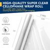PerkHomy Clear Cellophane Wrap Roll 16" x 100' 3 Mil Thick Cellophane For Gift Basket Treats Goodie Wrapping Craft Flower Bouquet Plastic (Clear, 100ft (16in Width)) view 2