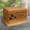 Mainely Urns Doves Diplomat Solid Cherry Hardwood Cremation Urn - Solid Wood Urn for Ashes - Made in The U.S.A. - 210 Cubic Inch Capacity view 4