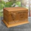 Mainely Urns Rose Applique Diplomat Solid Cherry Hardwood Cremation Urn - Solid Wood Urn for Ashes - Made in The U.S.A. - 210 Cubic Inch Capacity view 4