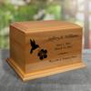 Mainely Urns Hummingbird Diplomat Solid Cherry Hardwood Cremation Urn - Solid Wood Urn for Ashes - Made in The U.S.A. - 210 Cubic Inch Capacity view 4