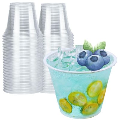 botogift [50 Pack] 9 oz Clear Plastic Cups, Disposable Crystal Drinking Cups, PET Plastic Party Cups for Wedding, Cocktail, Thanksgiving, Christmas Day