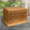 Mainely Urns Doves Applique Diplomat Solid Cherry Hardwood Cremation Urn - Solid Wood Urn for Ashes - Made in The U.S.A. - 210 Cubic Inch Capacity view 4