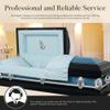 Overnight Caskets The Prayer Metal Funeral Casket with White Crepe Interior - 20 Gauge Steel - Fully Appointed Adult Casket - Coffin Featuring Crepe Interior Lining with Pillow and Throw Set view 4