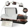 Overnight Caskets Legacy Metal Funeral Casket Bronze with Almond Velvet Interior - Premium 18-Gauge Steel - Fully Appointed Adult Casket - Coffin Featuring Velvet Interior Lining w/Pillow & Throw Set view 1