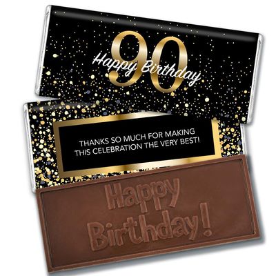 12 Pcs 90th Birthday Candy Party Favors in Bulk Wrapped Belgian Chocolate Bars