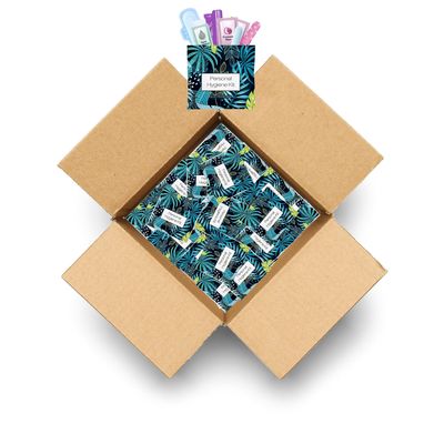 Blue Forest Menstrual Kit All-in-One 50 Pack | Convenience on The Go | Period Kit Pack for Travelling, Tweens & Teenagers or just When Youre Out | Individually Wrapped Feminine Hygiene Product