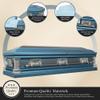 Overnight Caskets Praying Hands Metal Funeral Casket with Blue Velvet Interior - 18 Gauge Steel - Fully Appointed Adult Casket - Coffin Featuring Velvet Interior Lining with Pillow and Throw Set view 2