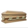 Overnight Caskets Legacy Metal Funeral Casket Gold with Cream Velvet Interior - Premium 18-Gauge Steel - Fully Appointed Adult Casket - Coffin Featuring Velvet Interior Lining w/Pillow & Throw Set view 2