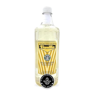 Vanilla Syrup Bundle Authentic 1 Liter Bottle for Coffee, Lattes & Desserts with Direct Coffee Tea Est 2019 Sticker
