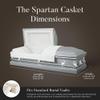 Overnight Caskets Spartan Collection Funeral Casket Silver with White Interior - 20 Gauge Steel - Fully Appointed Adult Casket - Coffin Featuring a Crepe Interior Lining with Pillow and Throw Set view 3
