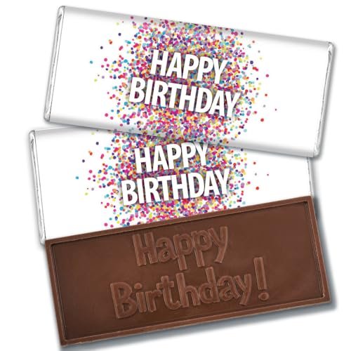12 Pcs Happy Birthday Candy Party Favors in Bulk Wrapped Belgian Chocolate Bars